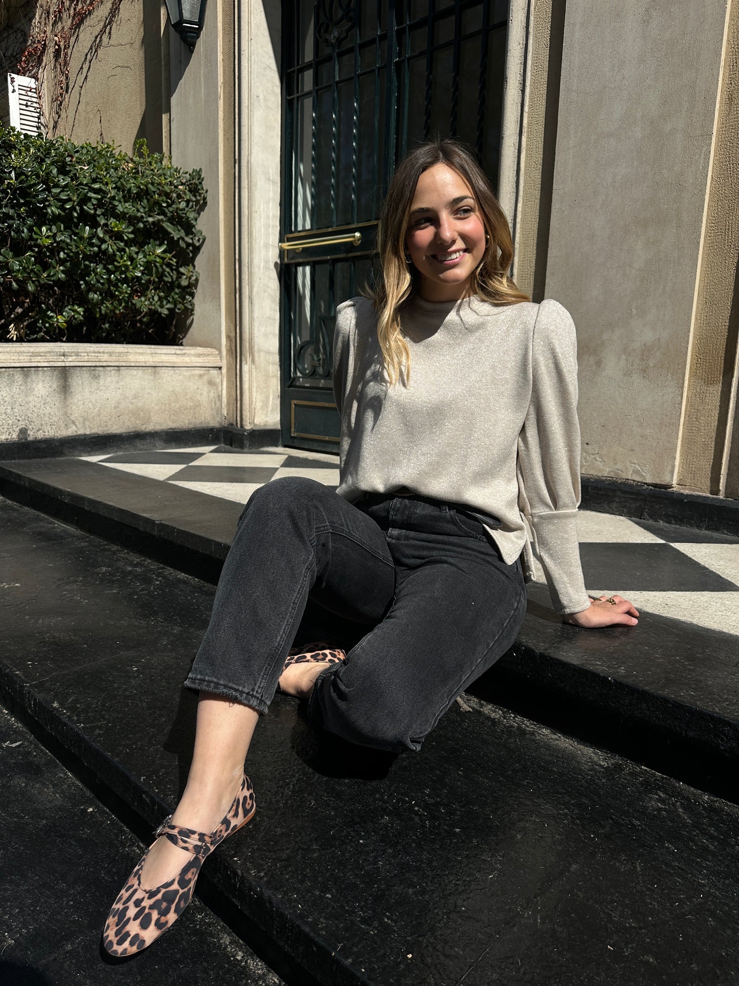 SWEATER POLA BEIGE BRILLO