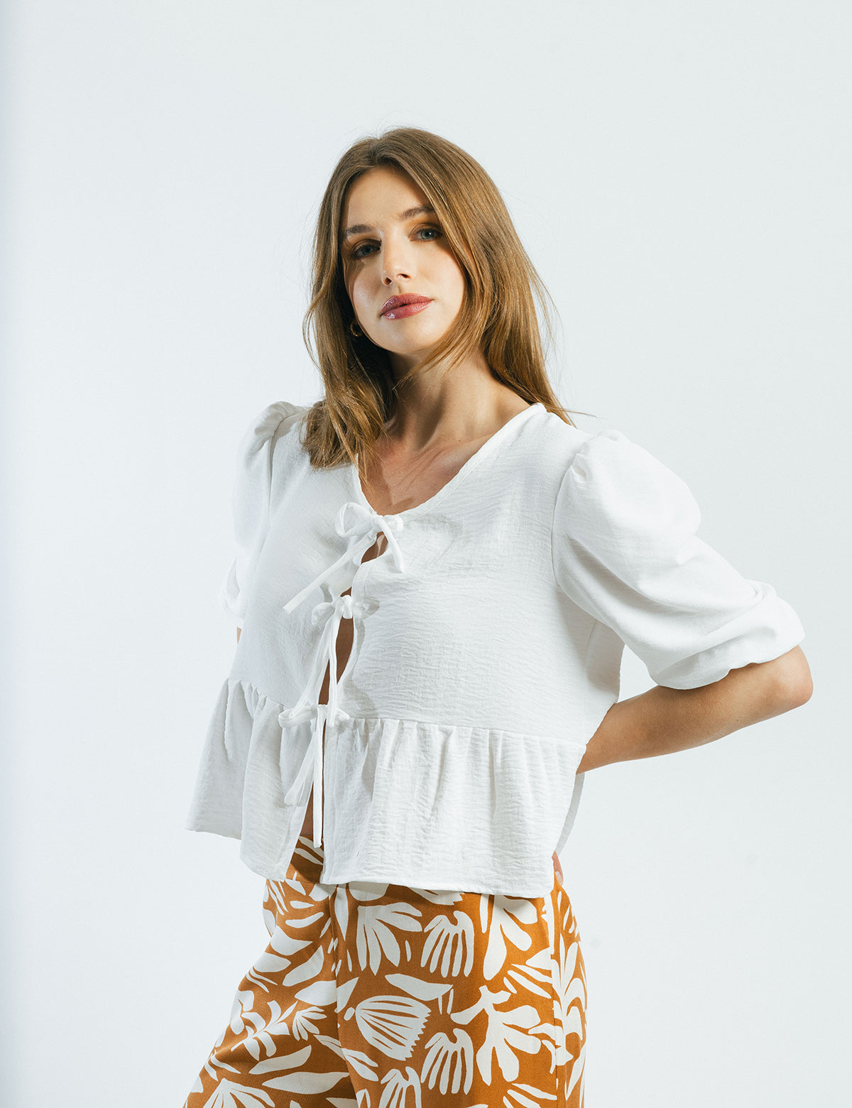 Blusa lazo Nina blanca