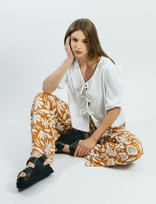 Blusa lazo Nina blanca
