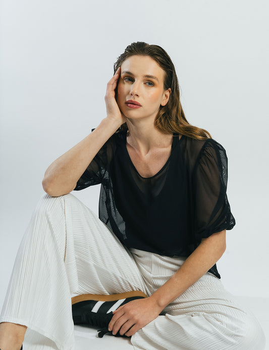 Polera malla Ema negra