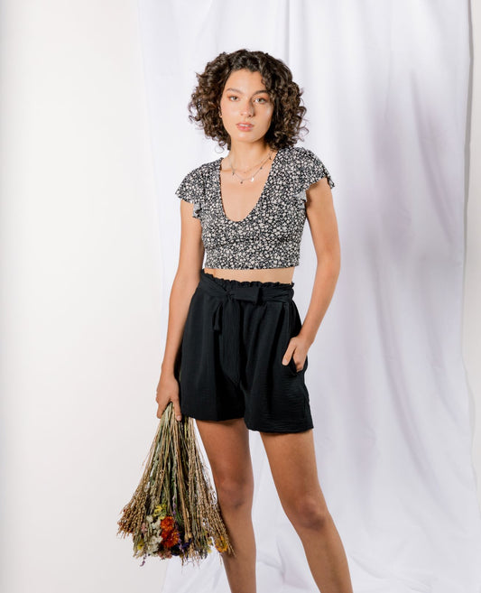 Short paper bag Cora negro
